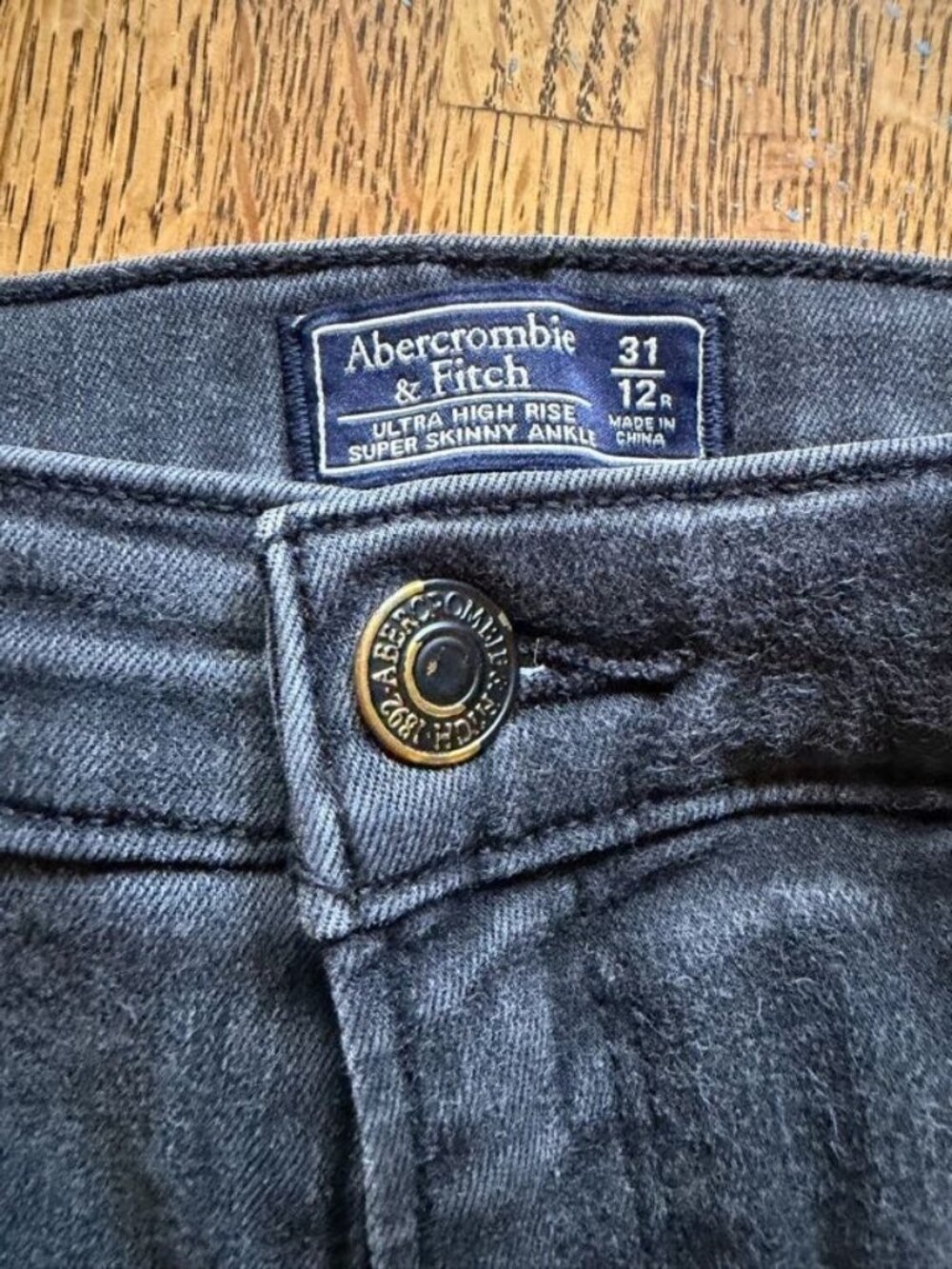 Abercrombie and Fitch, Size 31, Super Straight Distressed Jeans